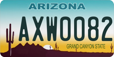 AZ license plate AXW0082