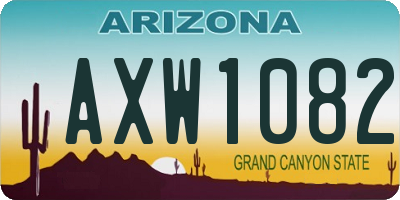 AZ license plate AXW1082