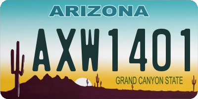 AZ license plate AXW1401