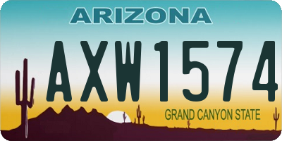 AZ license plate AXW1574