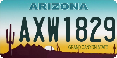 AZ license plate AXW1829