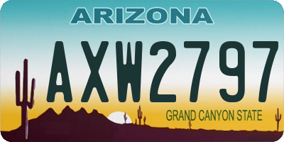 AZ license plate AXW2797