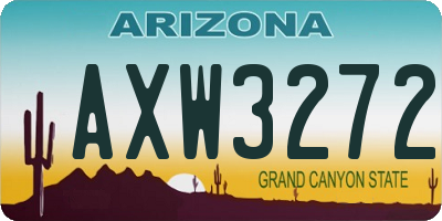 AZ license plate AXW3272