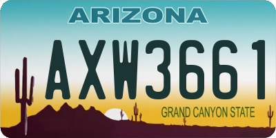 AZ license plate AXW3661