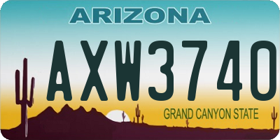 AZ license plate AXW3740