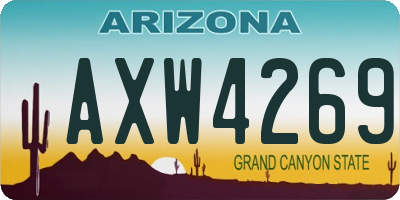 AZ license plate AXW4269