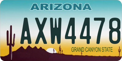 AZ license plate AXW4478