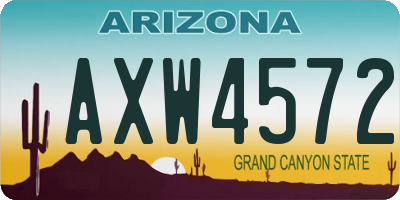 AZ license plate AXW4572