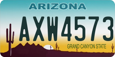 AZ license plate AXW4573