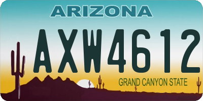 AZ license plate AXW4612