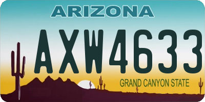 AZ license plate AXW4633