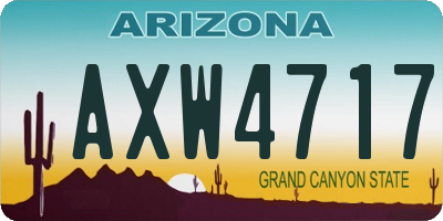 AZ license plate AXW4717