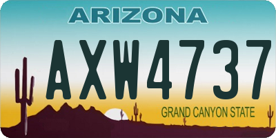 AZ license plate AXW4737