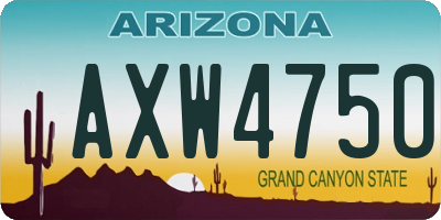 AZ license plate AXW4750