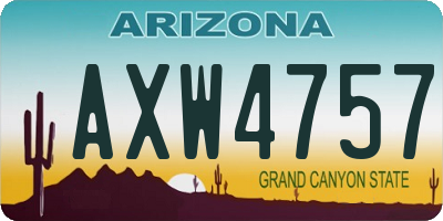 AZ license plate AXW4757