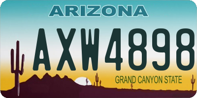 AZ license plate AXW4898