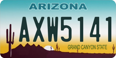 AZ license plate AXW5141