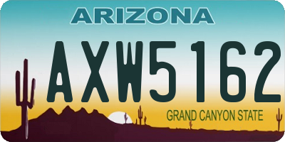 AZ license plate AXW5162