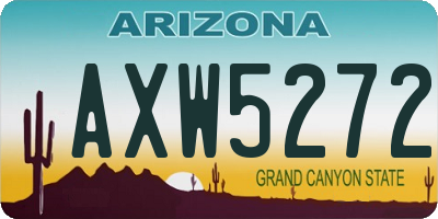 AZ license plate AXW5272