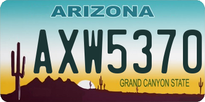 AZ license plate AXW5370