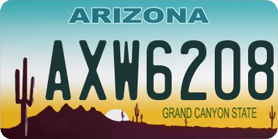AZ license plate AXW6208