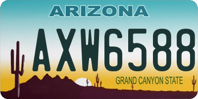 AZ license plate AXW6588