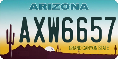 AZ license plate AXW6657