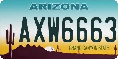 AZ license plate AXW6663