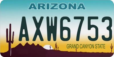 AZ license plate AXW6753