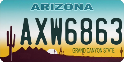 AZ license plate AXW6863