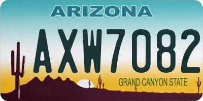 AZ license plate AXW7082