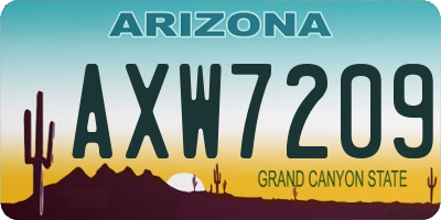 AZ license plate AXW7209