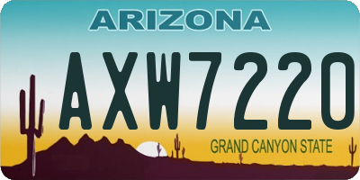 AZ license plate AXW7220