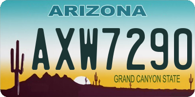 AZ license plate AXW7290