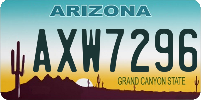 AZ license plate AXW7296