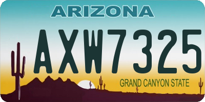AZ license plate AXW7325
