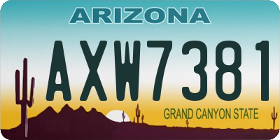 AZ license plate AXW7381