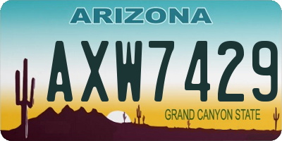 AZ license plate AXW7429