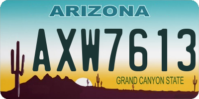 AZ license plate AXW7613