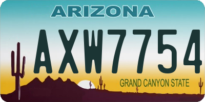 AZ license plate AXW7754