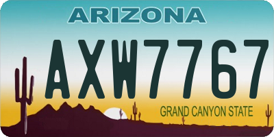 AZ license plate AXW7767