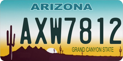 AZ license plate AXW7812
