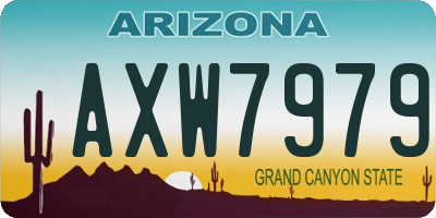 AZ license plate AXW7979