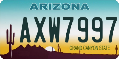 AZ license plate AXW7997