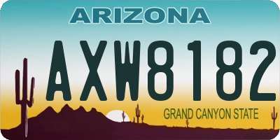 AZ license plate AXW8182