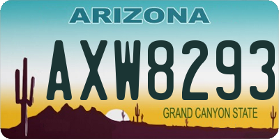 AZ license plate AXW8293