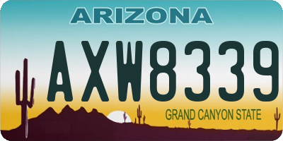 AZ license plate AXW8339