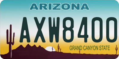 AZ license plate AXW8400