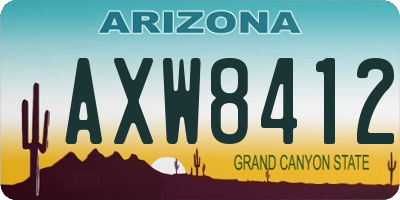 AZ license plate AXW8412