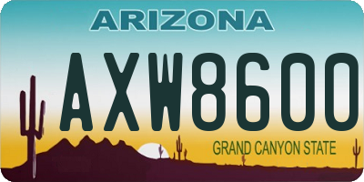 AZ license plate AXW8600